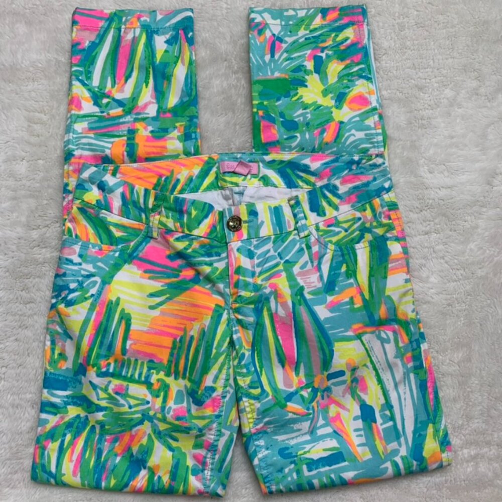 Lilly Pulitzer 24401 Women’s Callahan Chino Multi Sea Salt & Sun pants Size 0